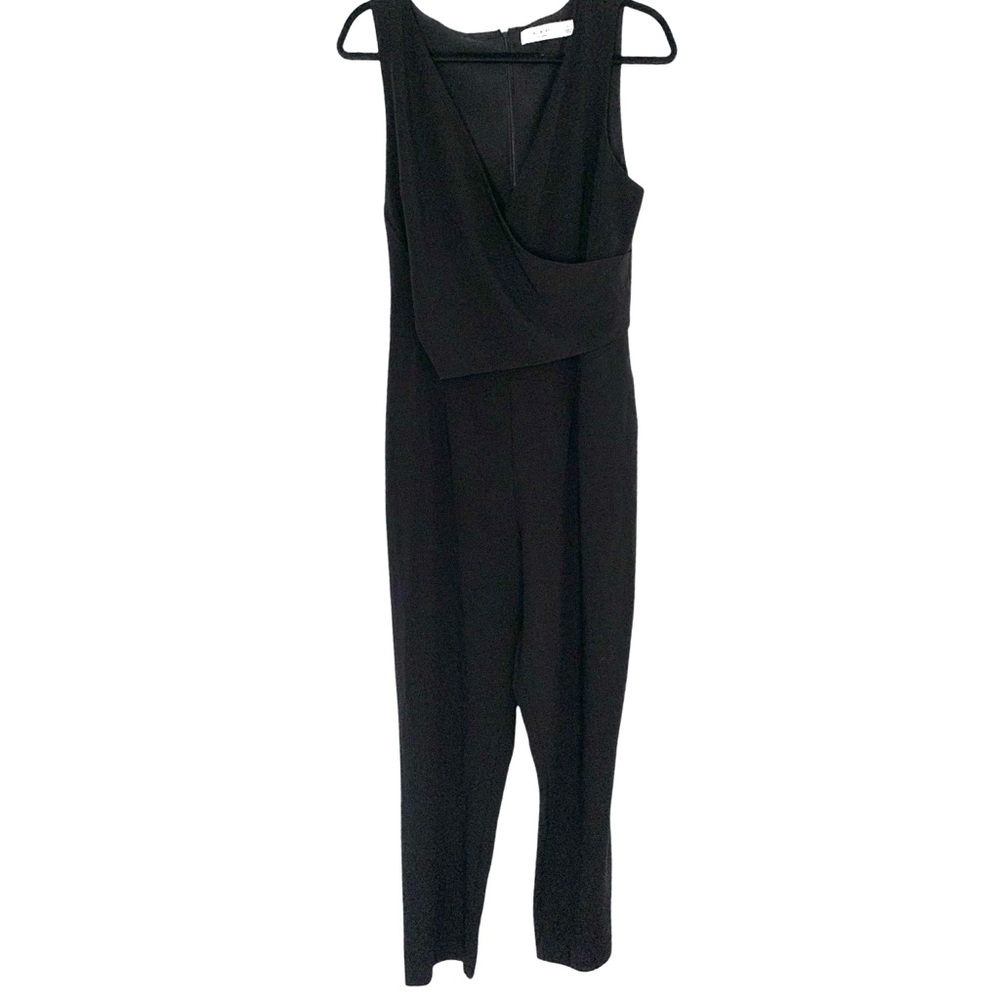 Ali & Jay Large Black Faux Wrap Sleeveless Minimalist Classic Capsule Jumpsuit
